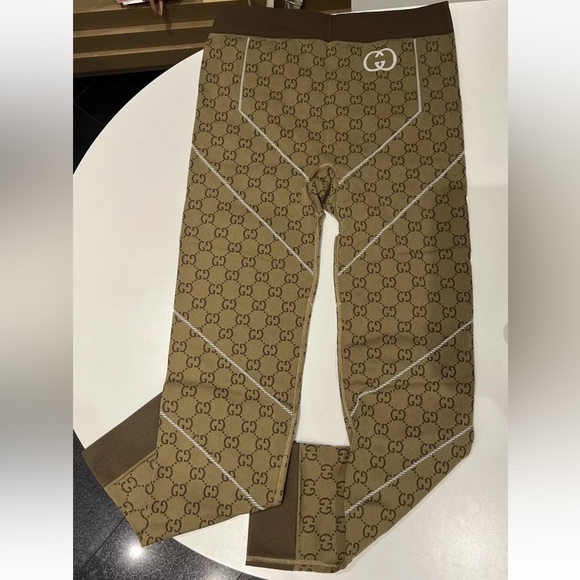 Authentic Gucci Leggings Monogram GG Print Stretch Women’s  Pants Size L $920 - Picture 10 of 14